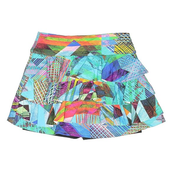 Sold Dona Jo Shakira tennis Skirt sz 1, Small seabreeze blue multi golf ruffles - Picture 2 of 5